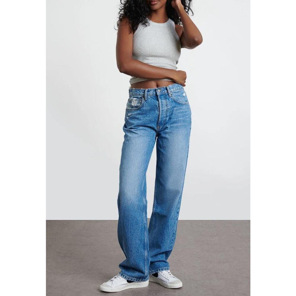 BOYISH Women's The Ziggy Straight Leg High Rise Jeans Size 25 In Silverado